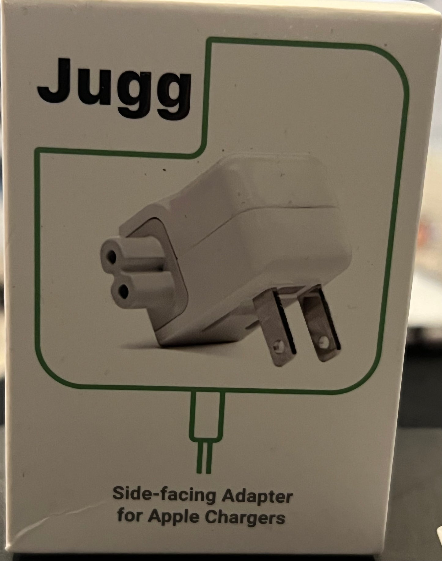 Jugg side facing adapter for apple chargers